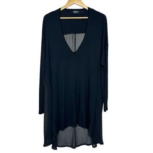 Alquema Sheer Back Bamboo A-line Tunic in Black Size AU 1 US 6